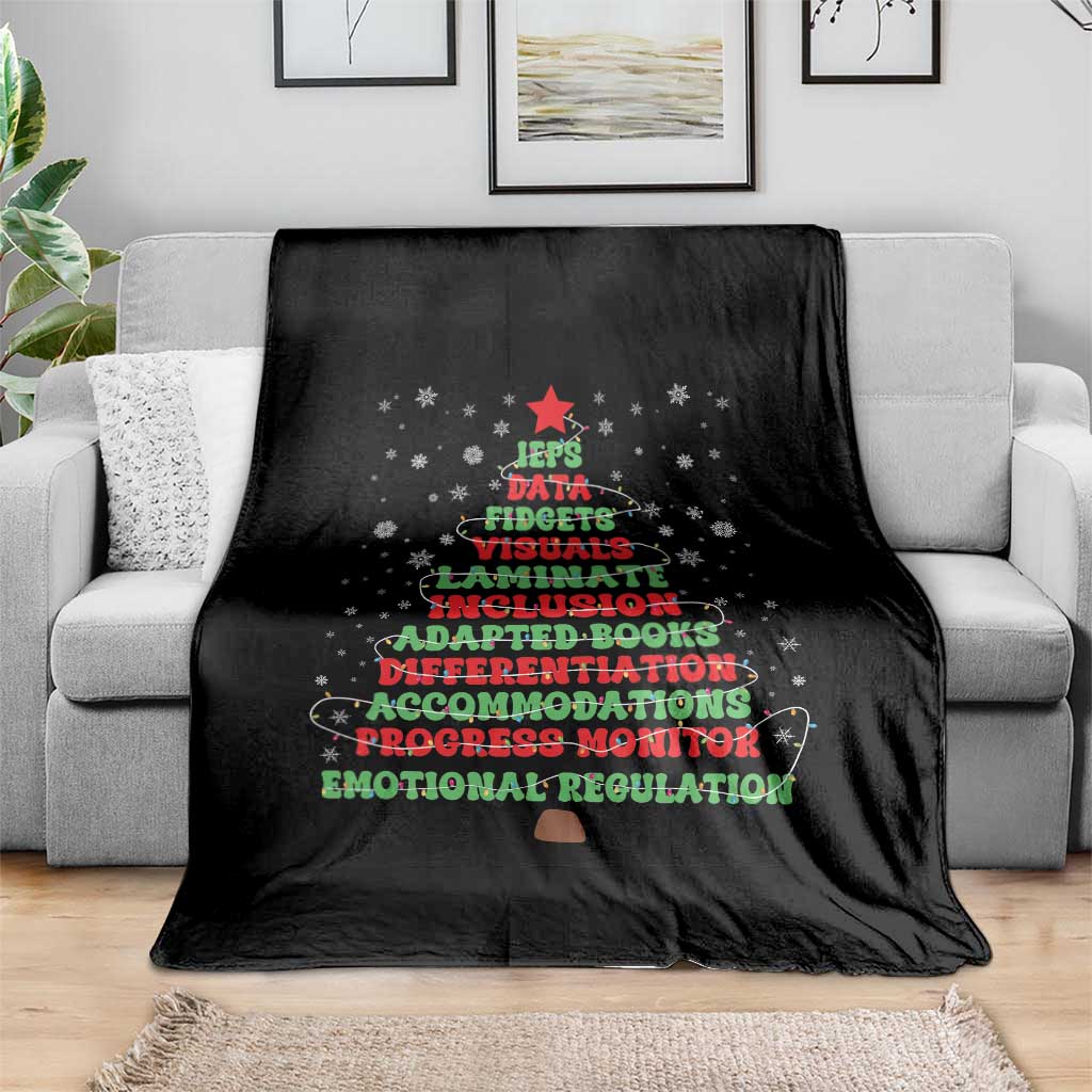 SPED Teacher Holiday Throw Blanket Christmas Tree IEP Inclusion Gift TS12