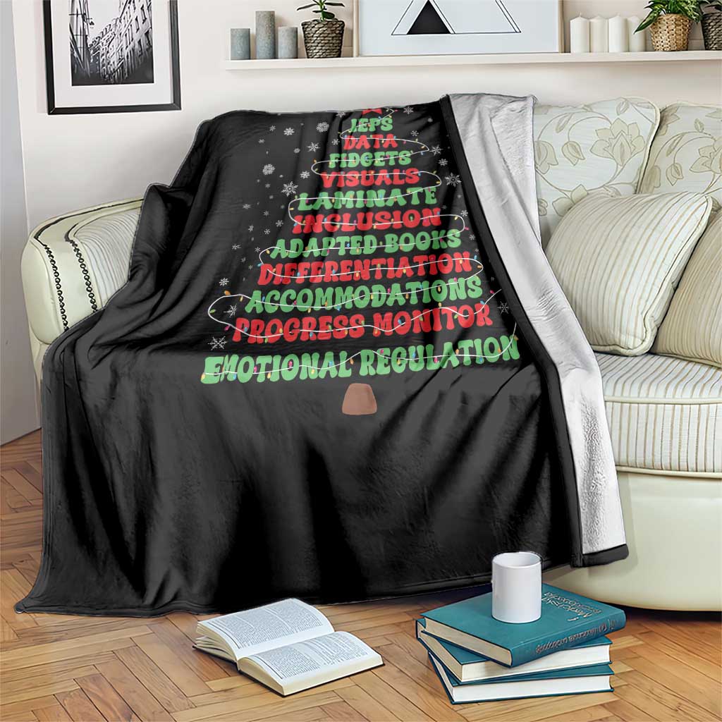 SPED Teacher Holiday Throw Blanket Christmas Tree IEP Inclusion Gift TS12