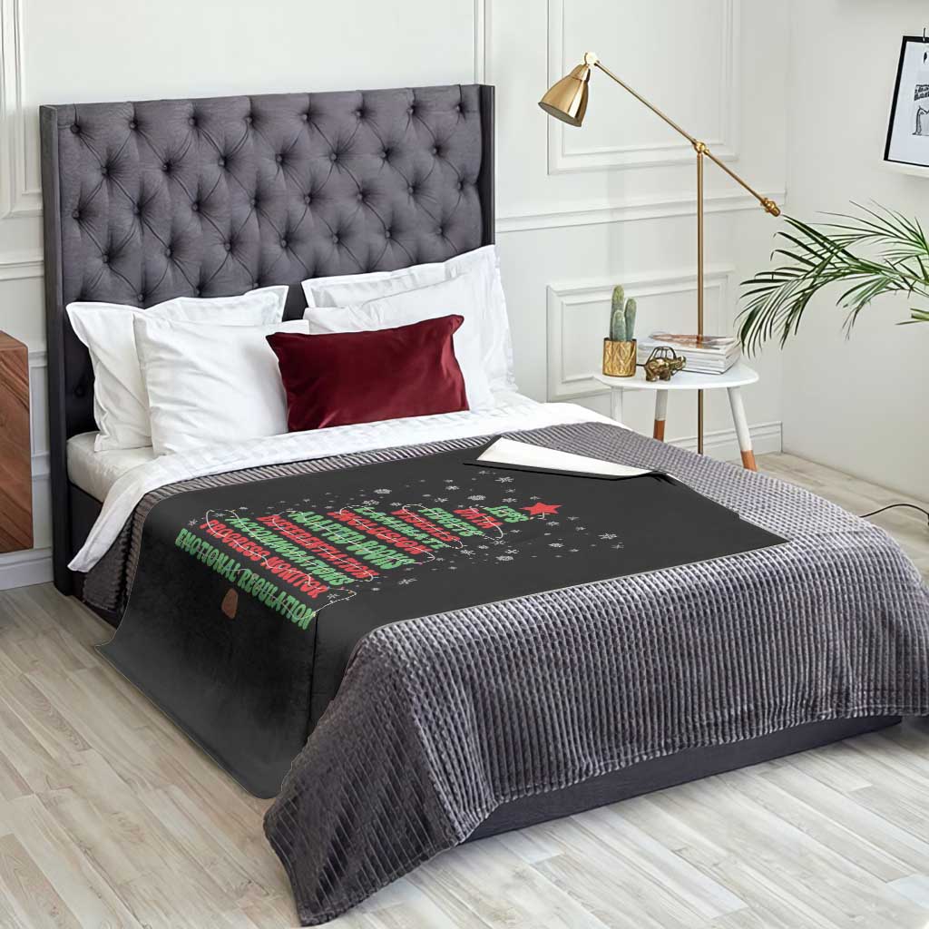 SPED Teacher Holiday Throw Blanket Christmas Tree IEP Inclusion Gift TS12