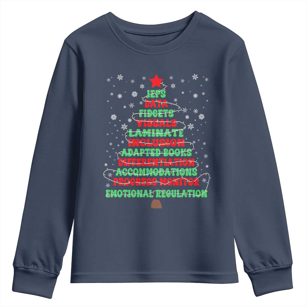 SPED Teacher Holiday Youth Sweatshirt Christmas Tree IEP Inclusion Gift TS12