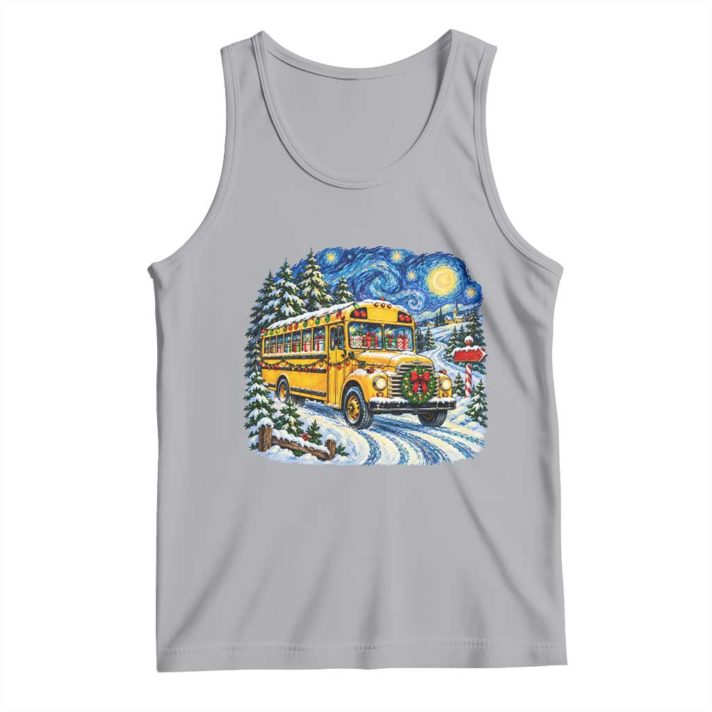 Starry Night Christmas School Bus Tank Top Bus Driver Gift TS12