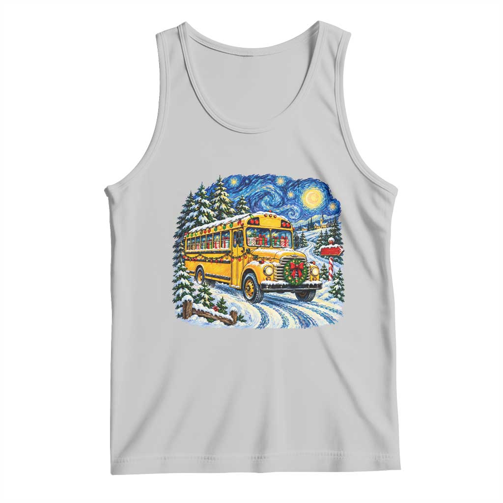 Starry Night Christmas School Bus Tank Top Bus Driver Gift TS12