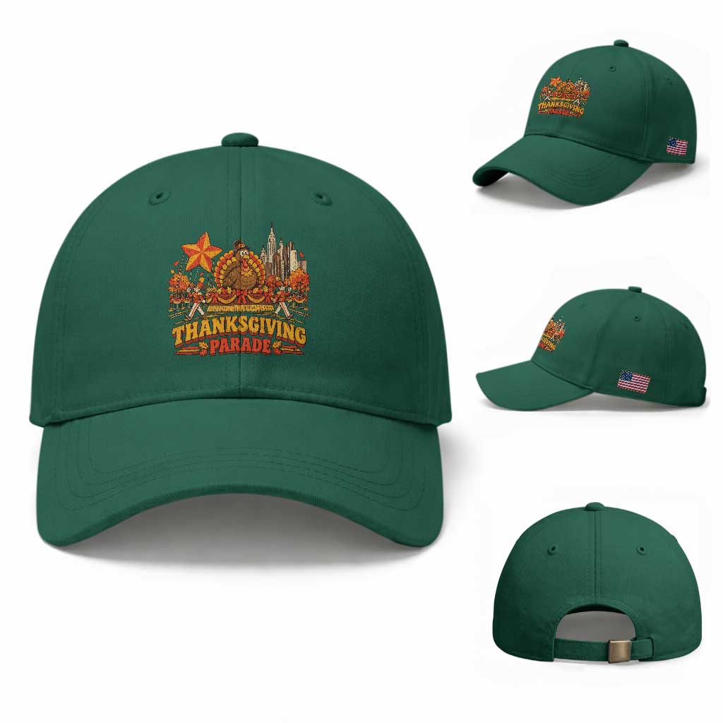 Thanksgiving Parade Baseball Cap Turkey NYC Skyline Nostalgic Fall Holiday TS10