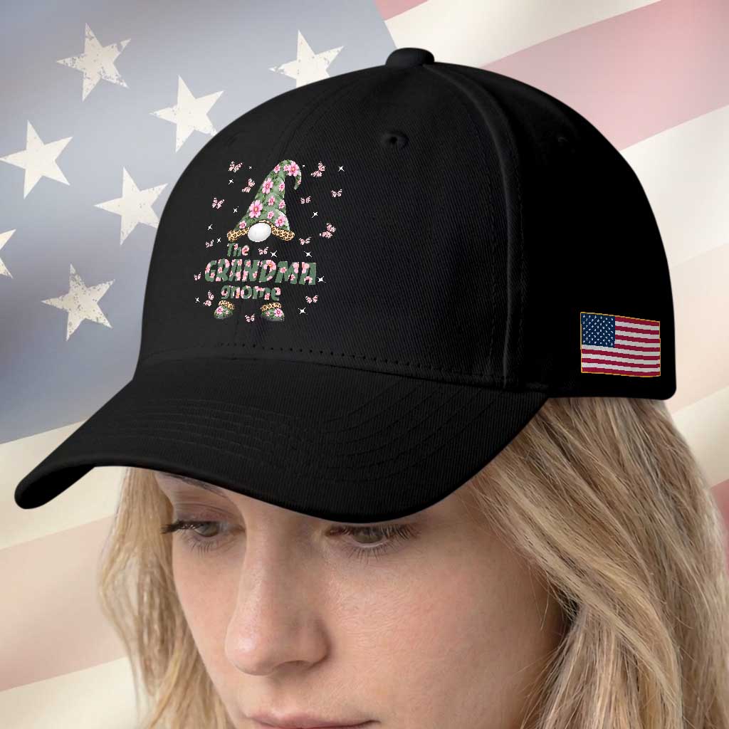 The Grandma Gnome Floral Butterfly Leopard Baseball Cap TS12