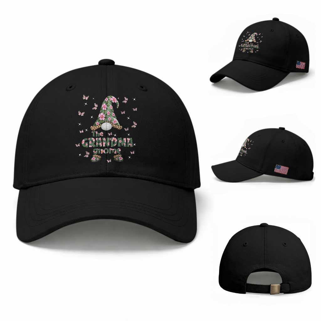 The Grandma Gnome Floral Butterfly Leopard Baseball Cap TS12