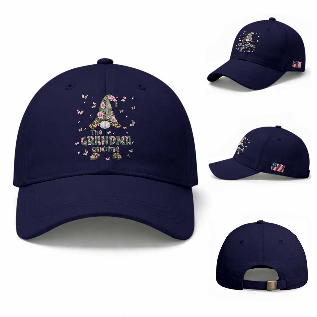 The Grandma Gnome Floral Butterfly Leopard Baseball Cap TS12