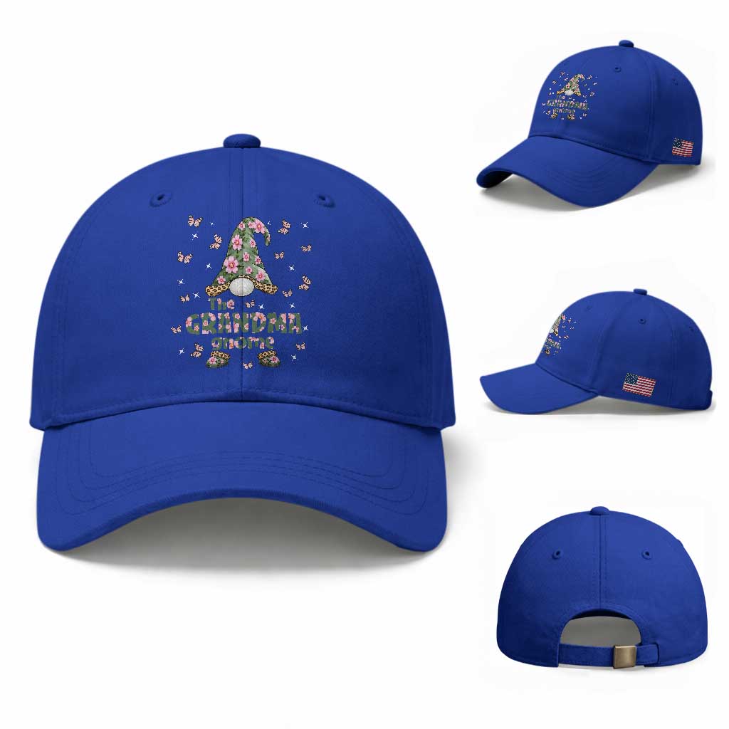 The Grandma Gnome Floral Butterfly Leopard Baseball Cap TS12