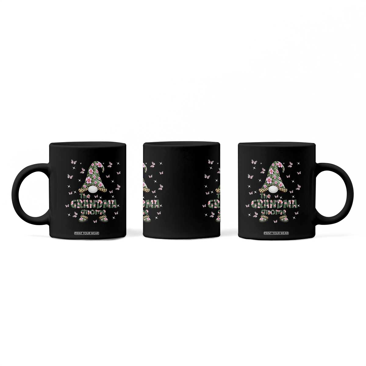 The Grandma Gnome Floral Butterfly Leopard Coffee Mug TS12