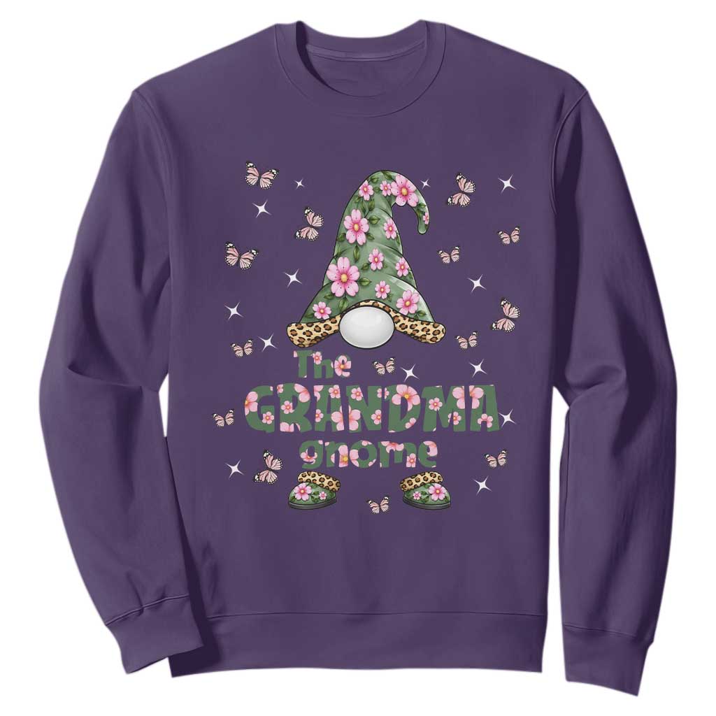 The Grandma Gnome Floral Butterfly Leopard Sweatshirt TS12