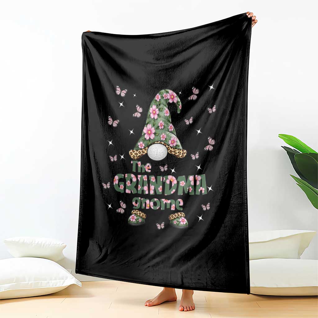The Grandma Gnome Floral Butterfly Leopard Throw Blanket TS12