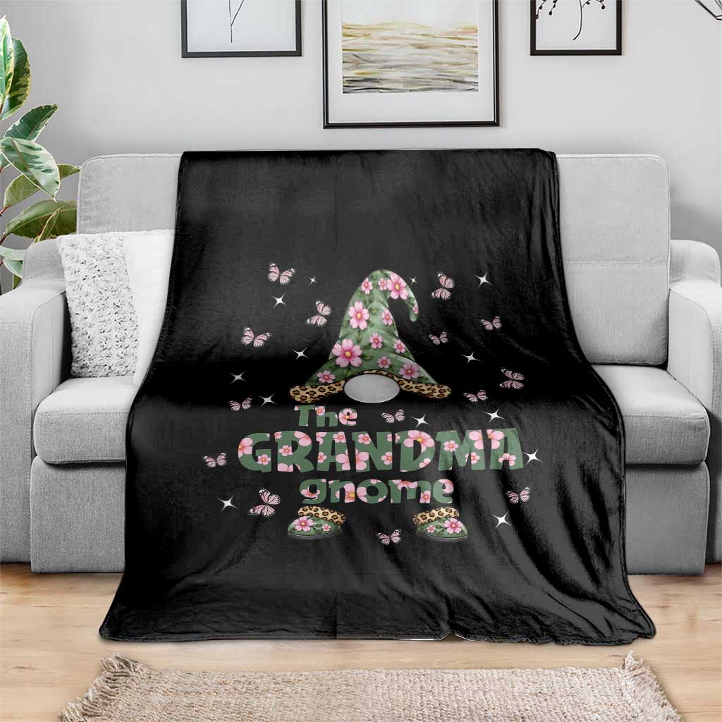 The Grandma Gnome Floral Butterfly Leopard Throw Blanket TS12
