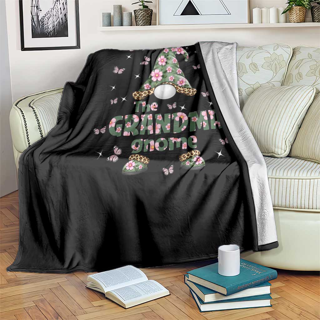 The Grandma Gnome Floral Butterfly Leopard Throw Blanket TS12