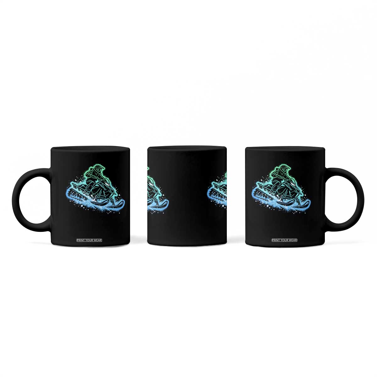 Vintage Snowmobile Graphic Coffee Mug Snowmobiling Snow Splatter Outdoor Gift TS10