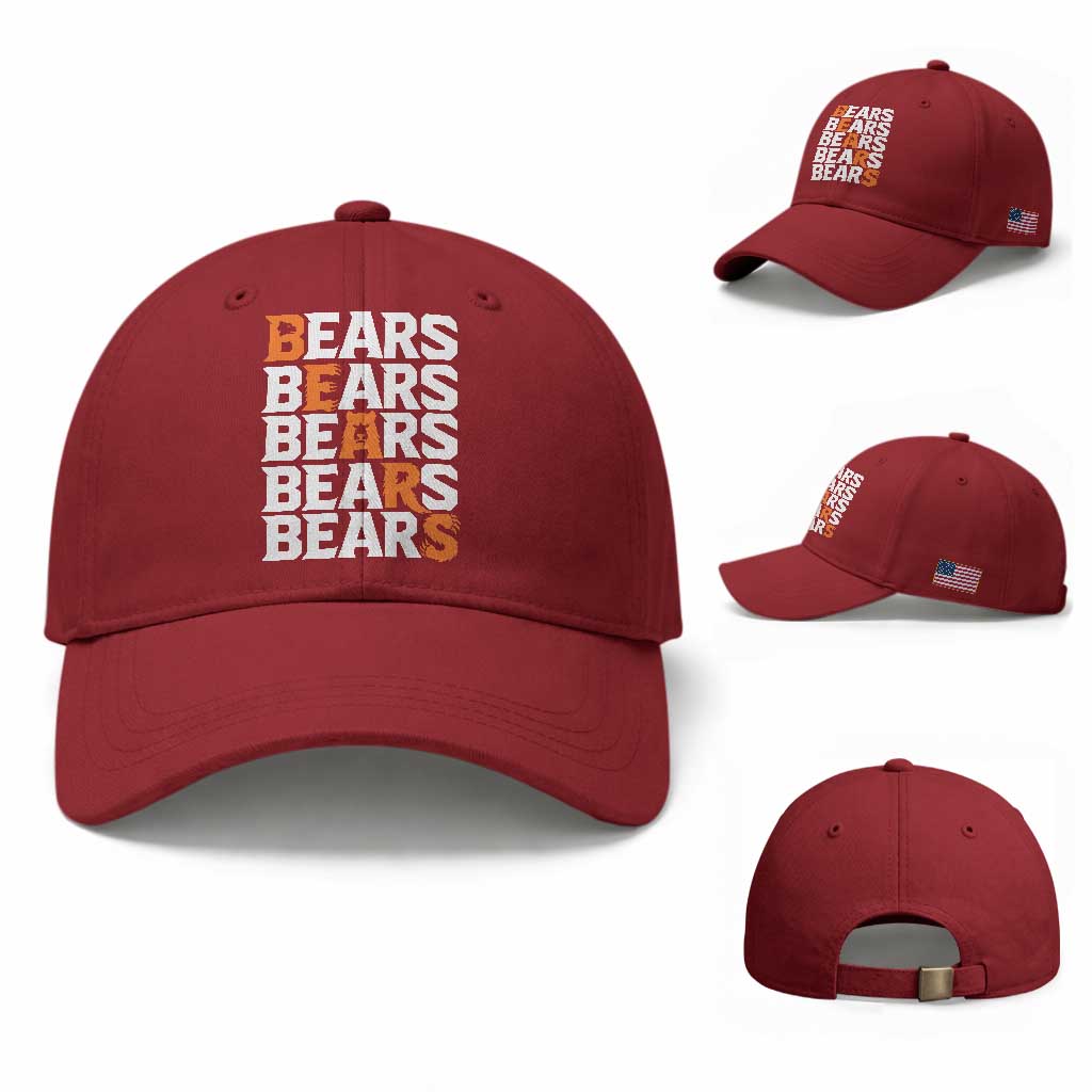 Wild Bear Claws Outdoor Baseball Cap Grizzly Bear Stacked Typography TS12