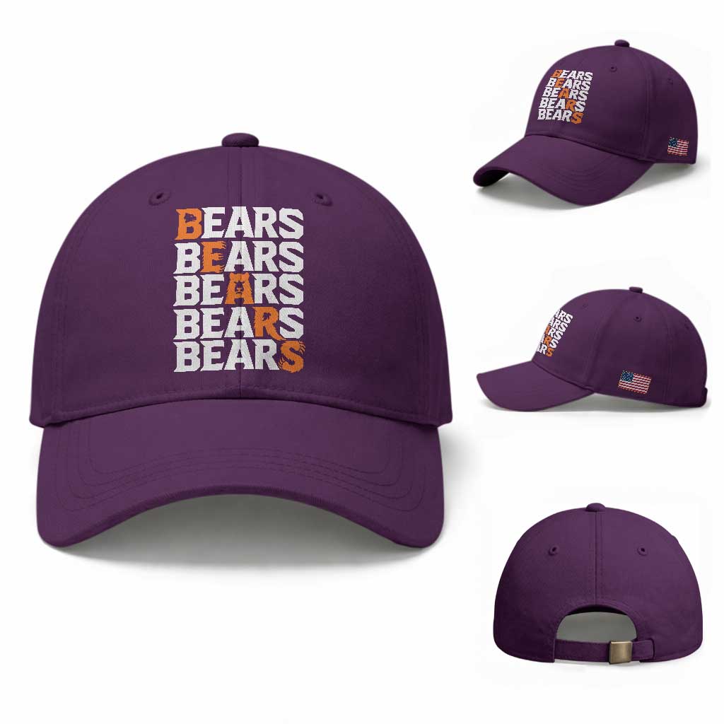Wild Bear Claws Outdoor Baseball Cap Grizzly Bear Stacked Typography TS12