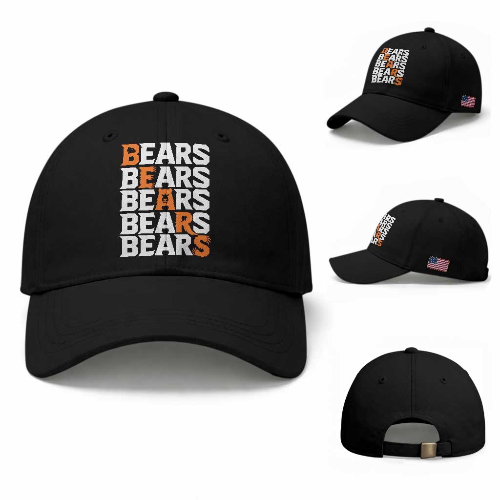 Wild Bear Claws Outdoor Baseball Cap Grizzly Bear Stacked Typography TS12