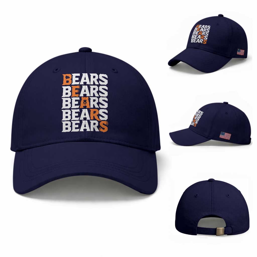 Wild Bear Claws Outdoor Baseball Cap Grizzly Bear Stacked Typography TS12