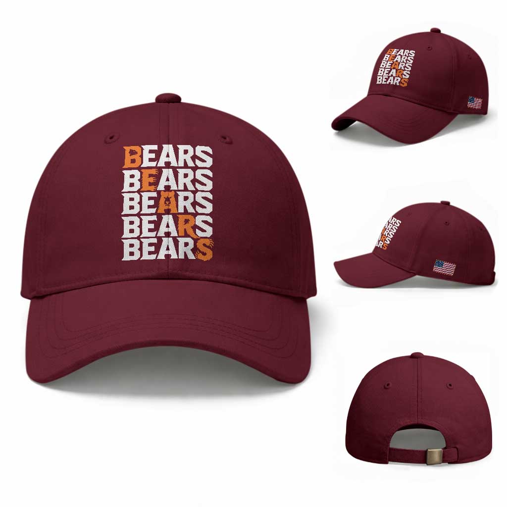 Wild Bear Claws Outdoor Baseball Cap Grizzly Bear Stacked Typography TS12