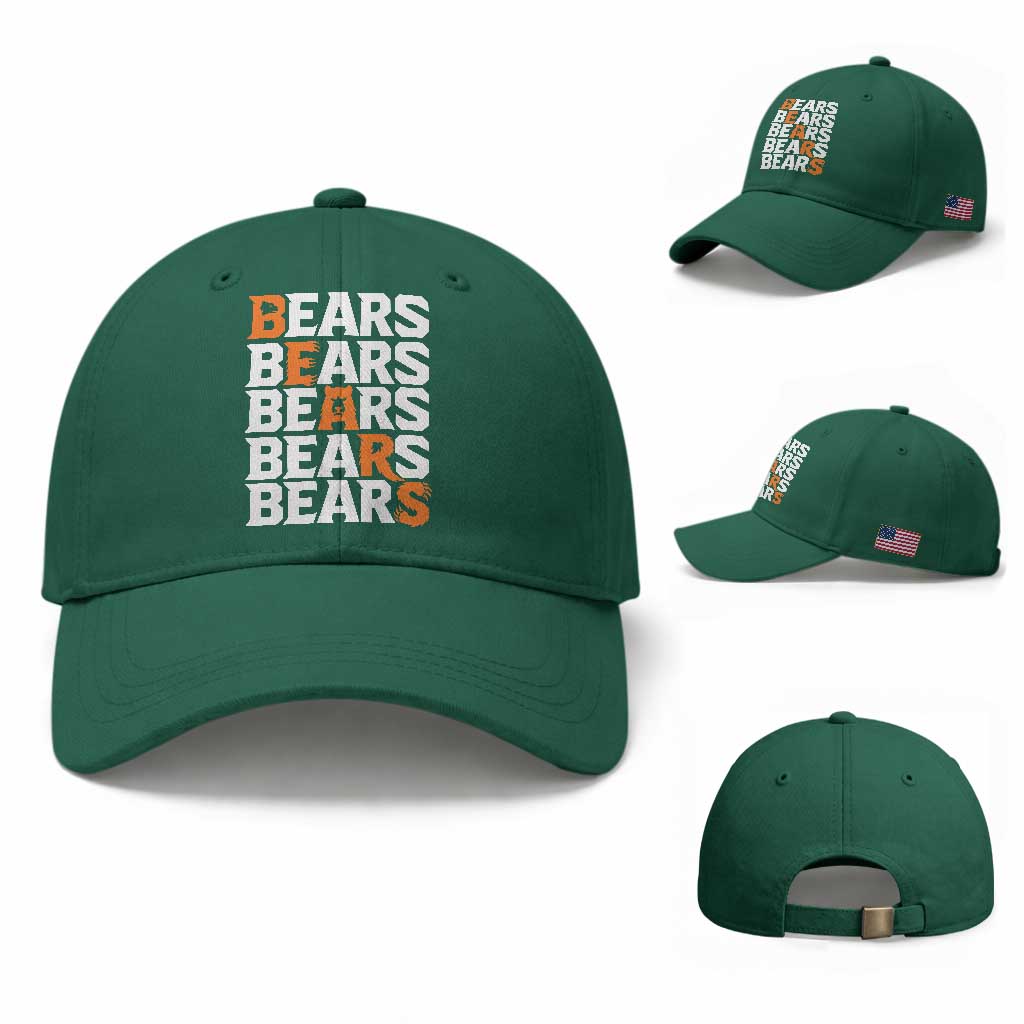 Wild Bear Claws Outdoor Baseball Cap Grizzly Bear Stacked Typography TS12