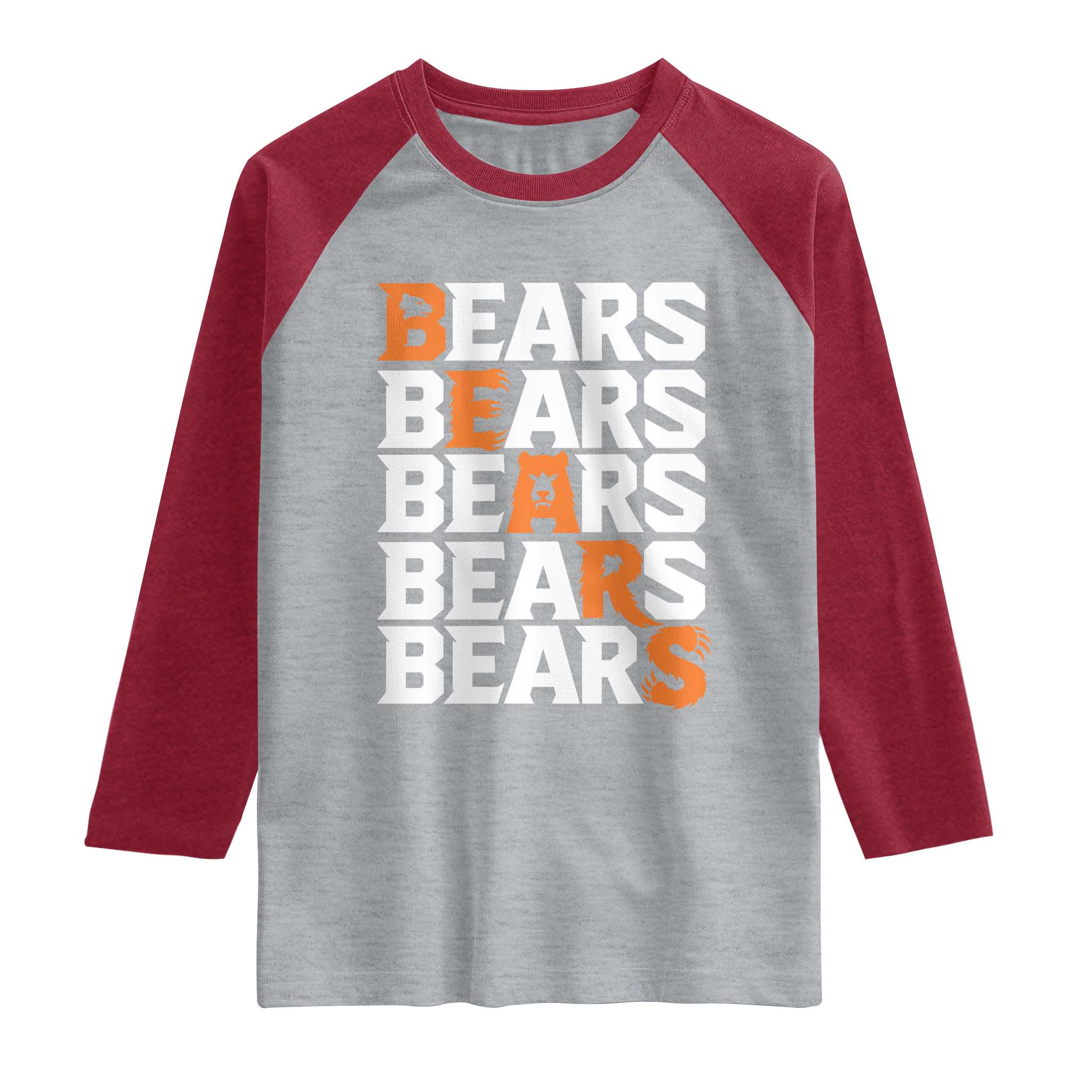 Wild Bear Claws Outdoor Raglan Shirt Grizzly Bear Stacked Typography TS12