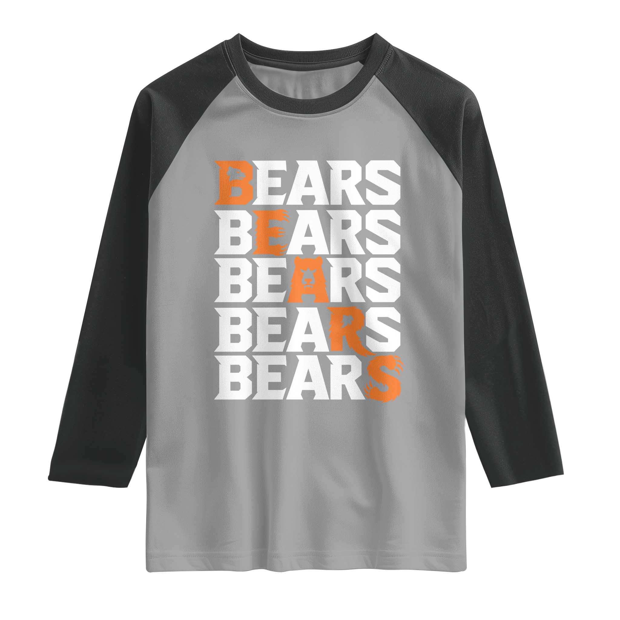 Wild Bear Claws Outdoor Raglan Shirt Grizzly Bear Stacked Typography TS12