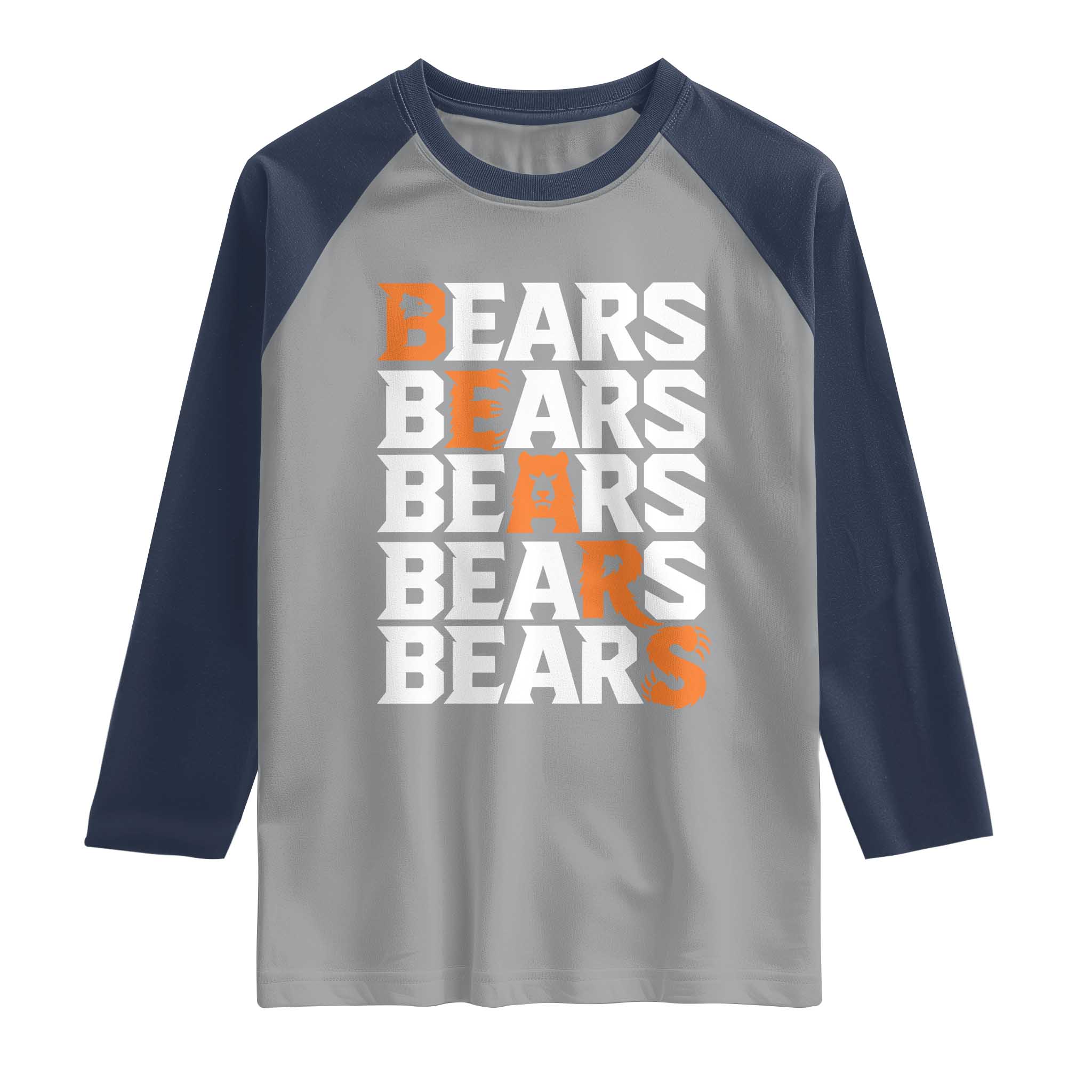 Wild Bear Claws Outdoor Raglan Shirt Grizzly Bear Stacked Typography TS12