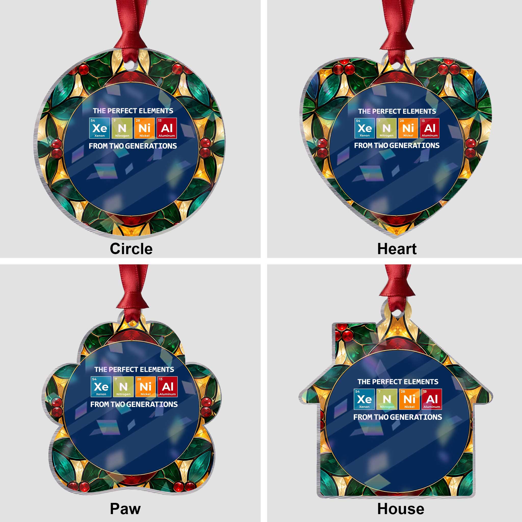 Xennial The Perfect Elements From Two Generations Holographic Acrylic Ornament Periodic Table Science Graphic TS02